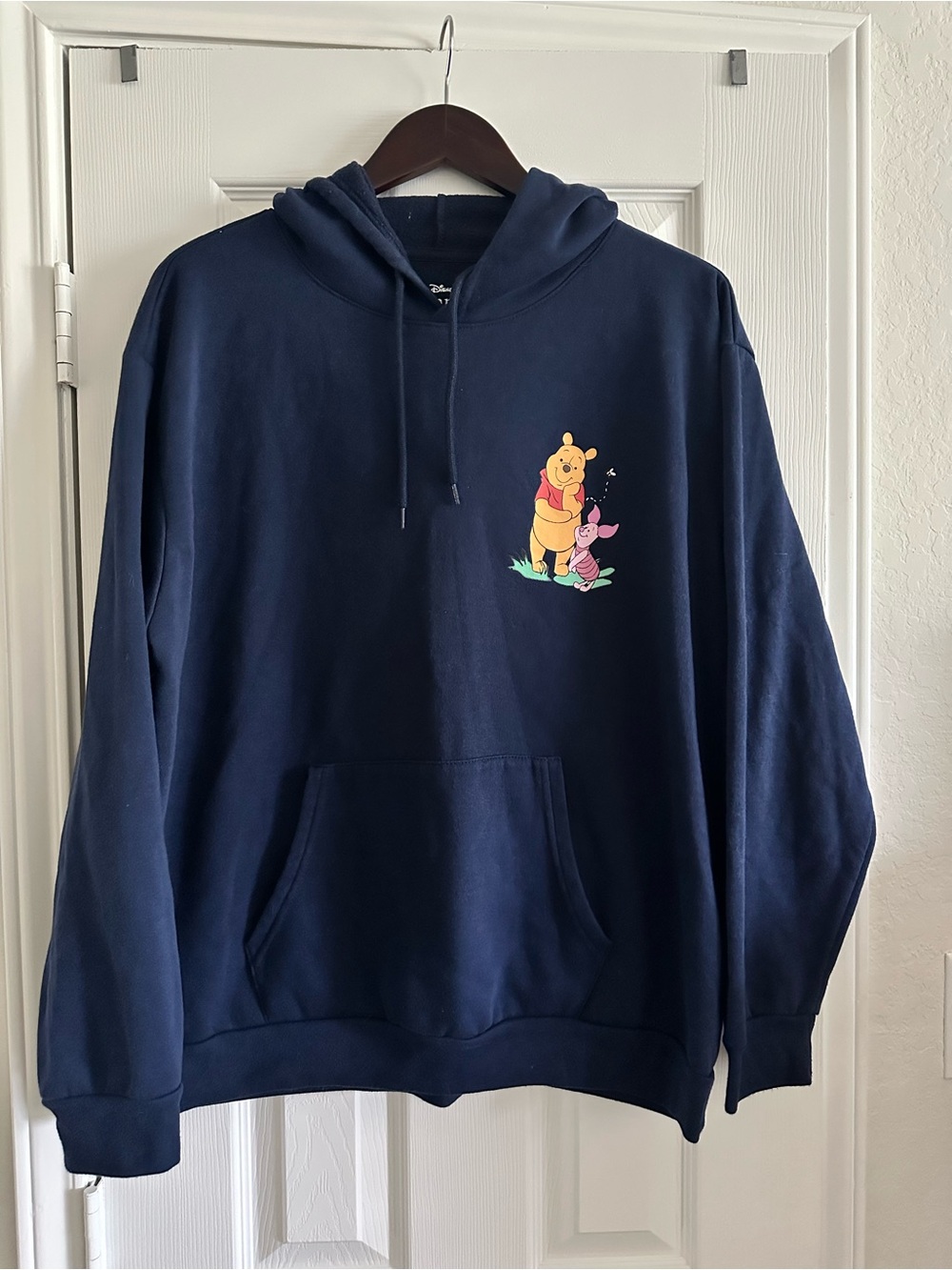 Disney Women’s Navy Blue Winnie the Pooh, Piglet, Eeyore Fleece Hoodie, Size XXL